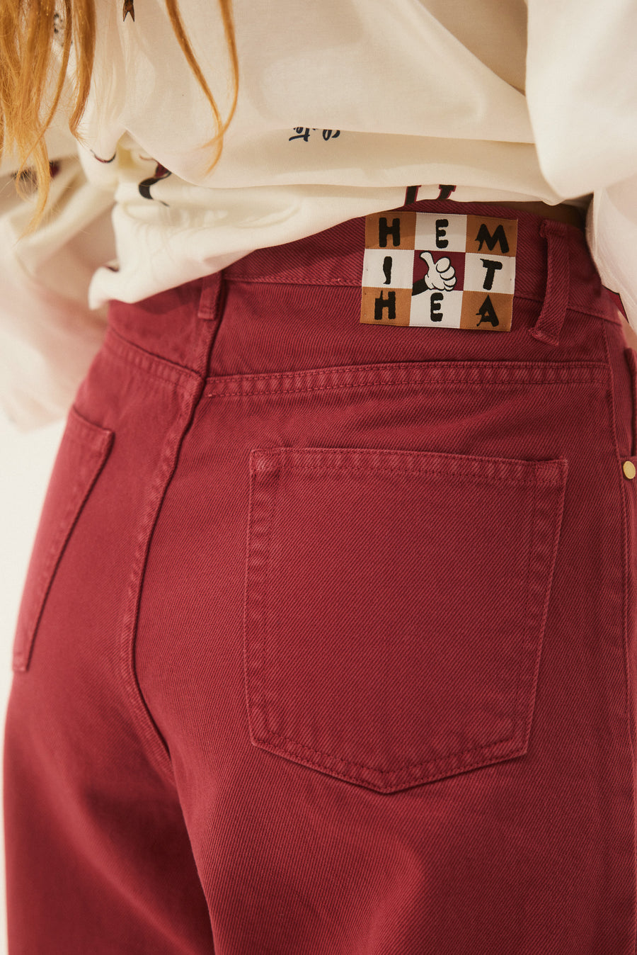 Estrella Denim Pants (Red)