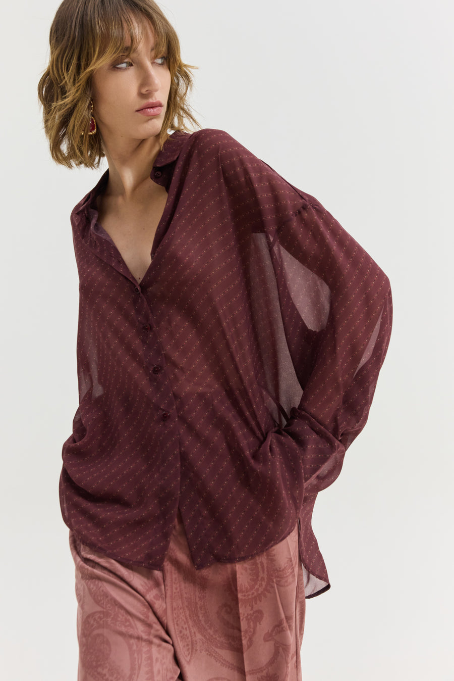 Heather Shirt (Old Tie Bordeaux)