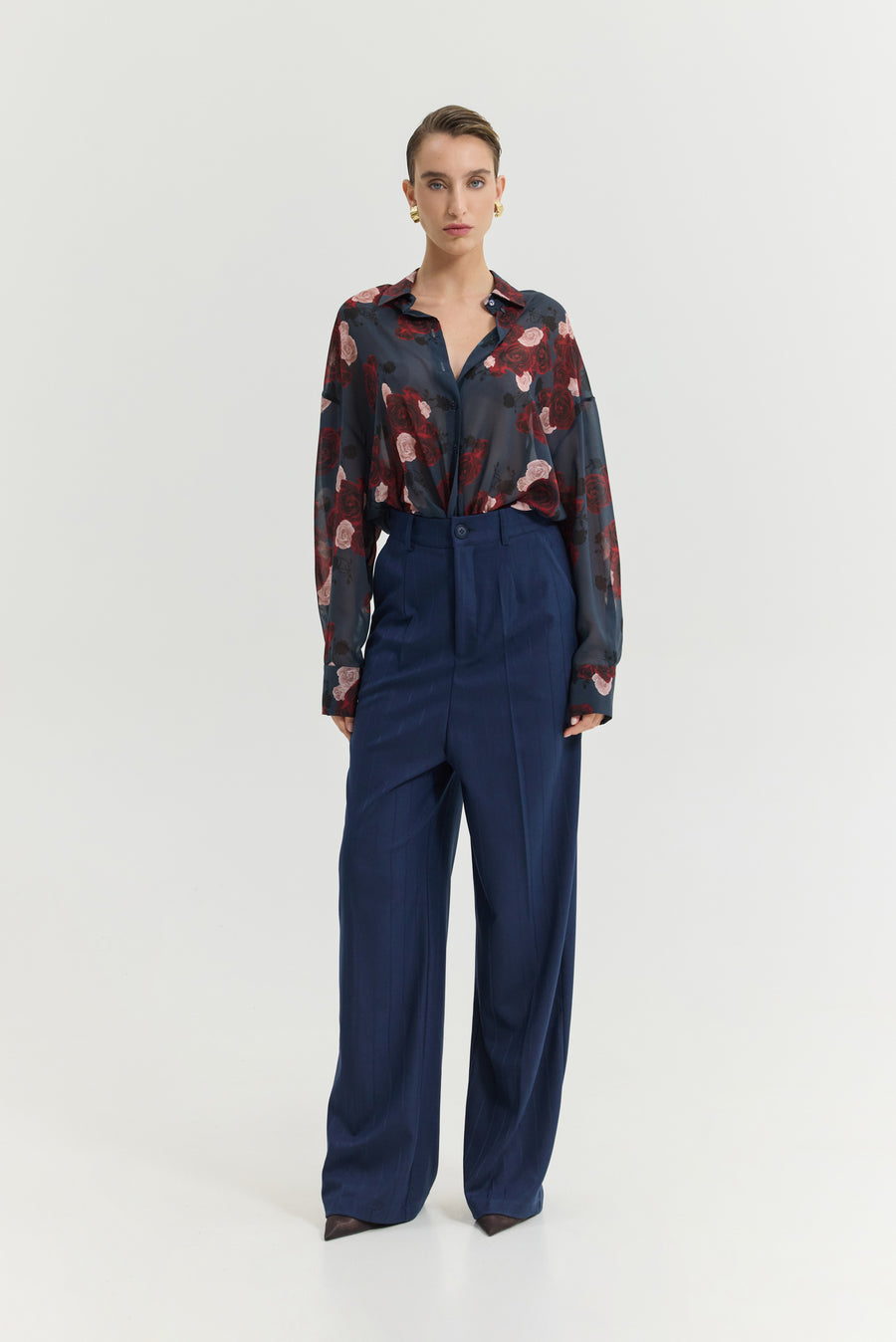 Heather Shirt (Shadow Roses Blue)