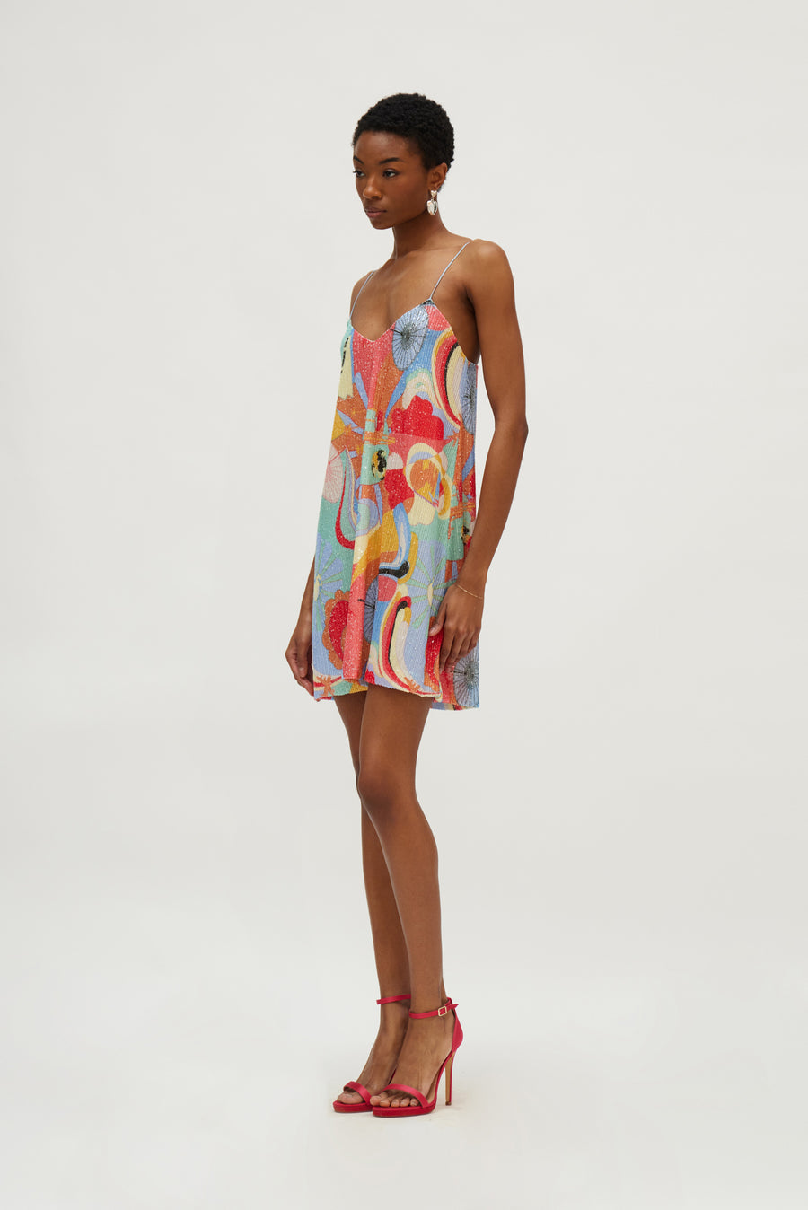 Simona Dress (Watermelon red)