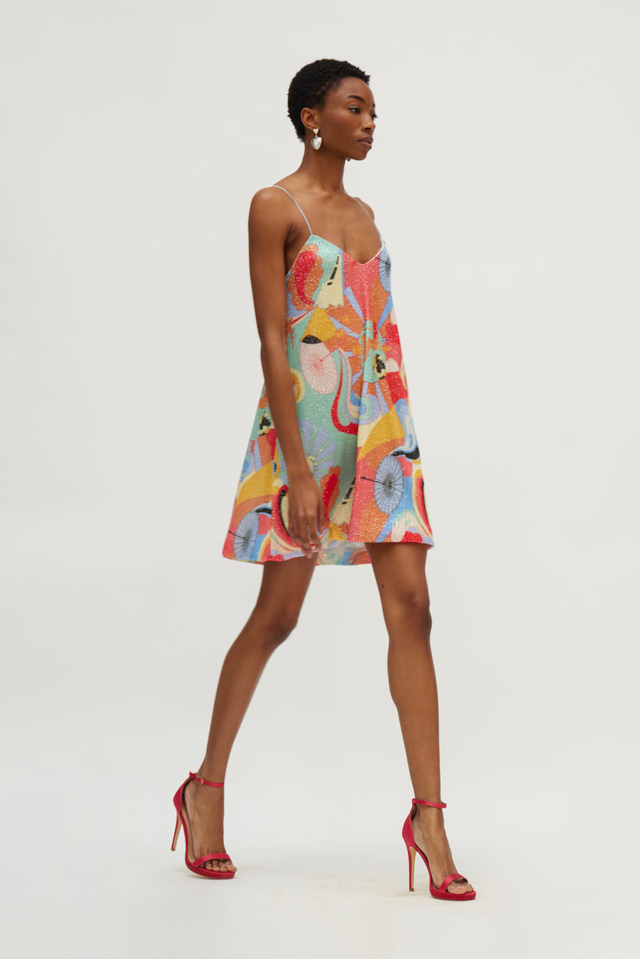 Simona Dress (Watermelon red)
