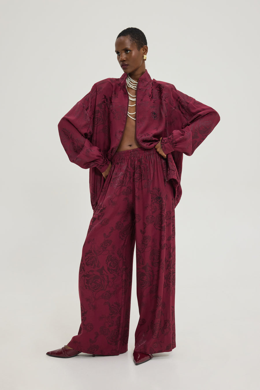 Peacock Pants (Bordeaux)