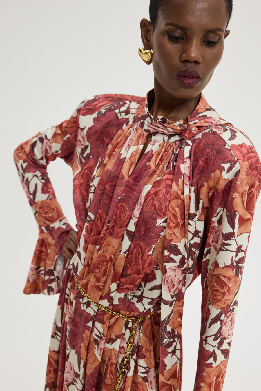 Peony Dress (Bordeaux)