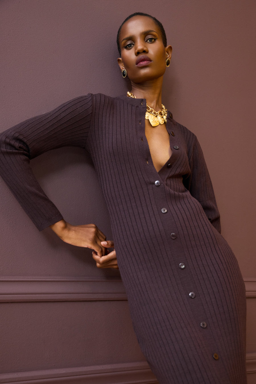 Punch Dress (Dark Brown )