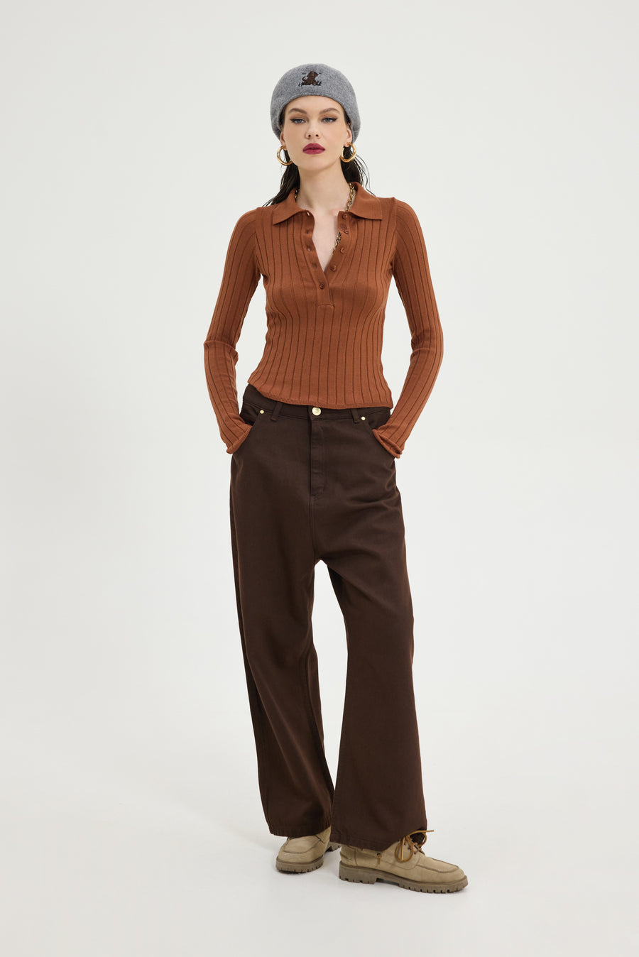 Bafalo Denim Pants (Brown)
