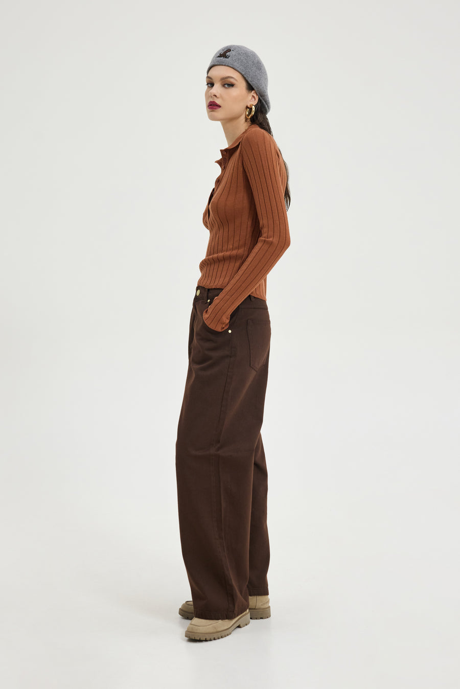 Bafalo Denim Pants (Brown)