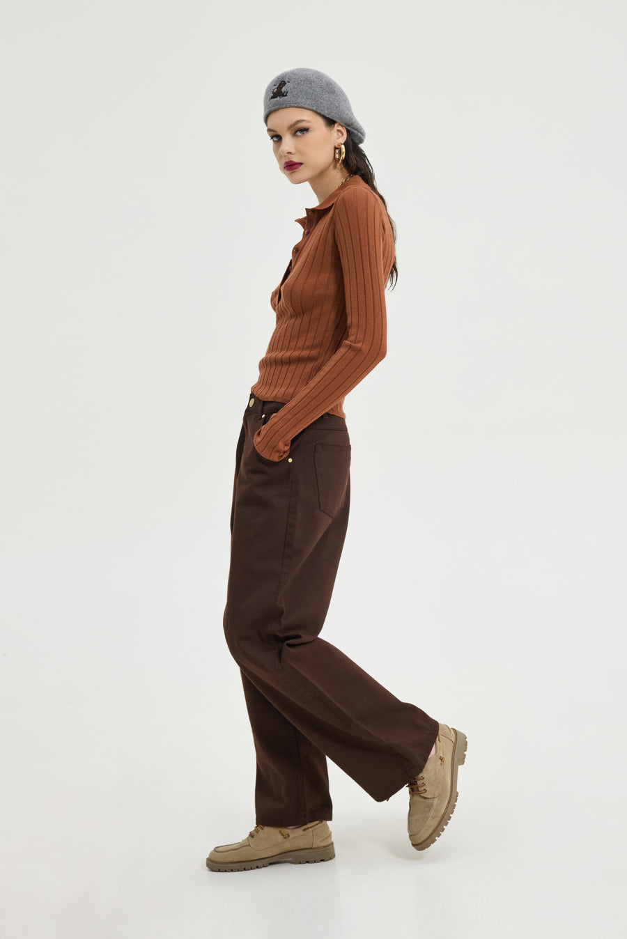 Bafalo Denim Pants (Brown)