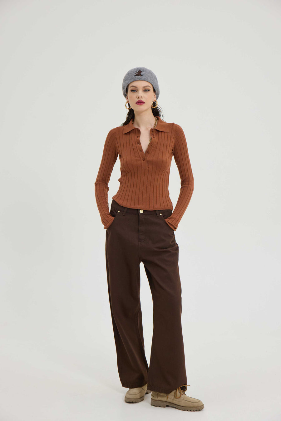 Bafalo Denim Pants (Brown)