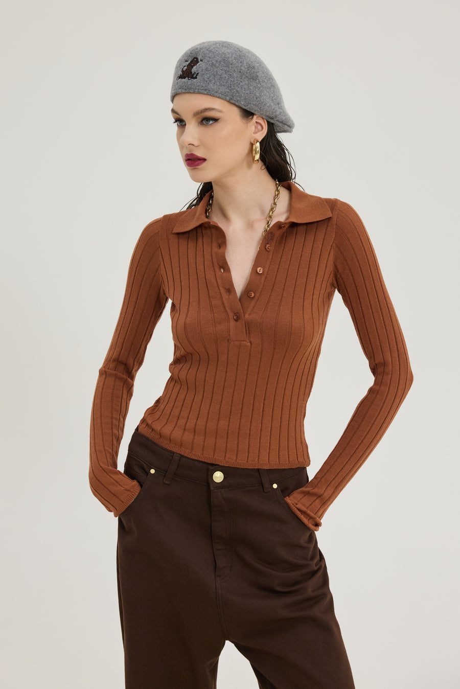 Bafalo Denim Pants (Brown)