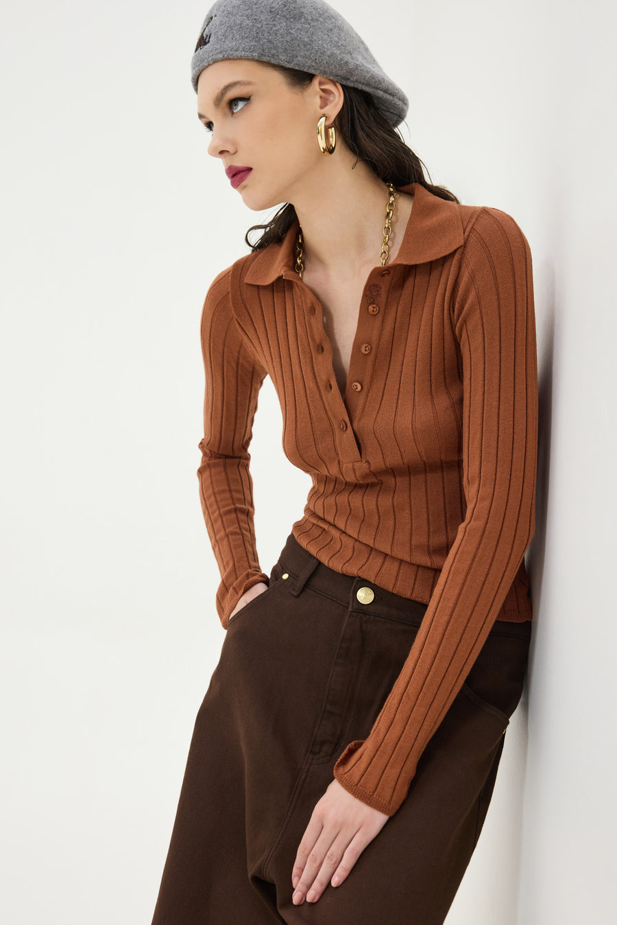 Bafalo Denim Pants (Brown)