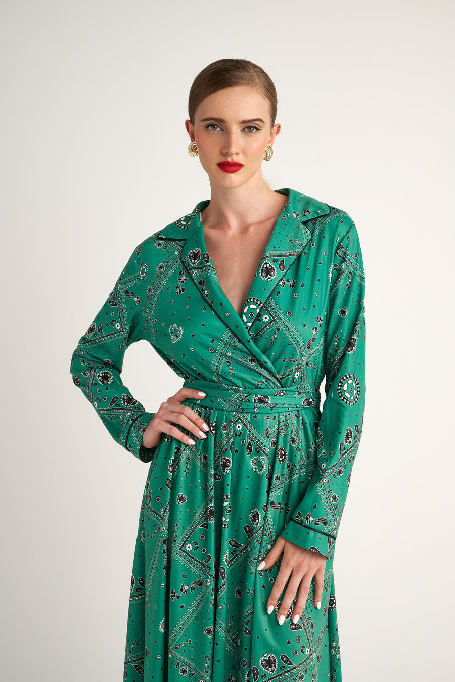 Donatella Dress (Bandana Green)
