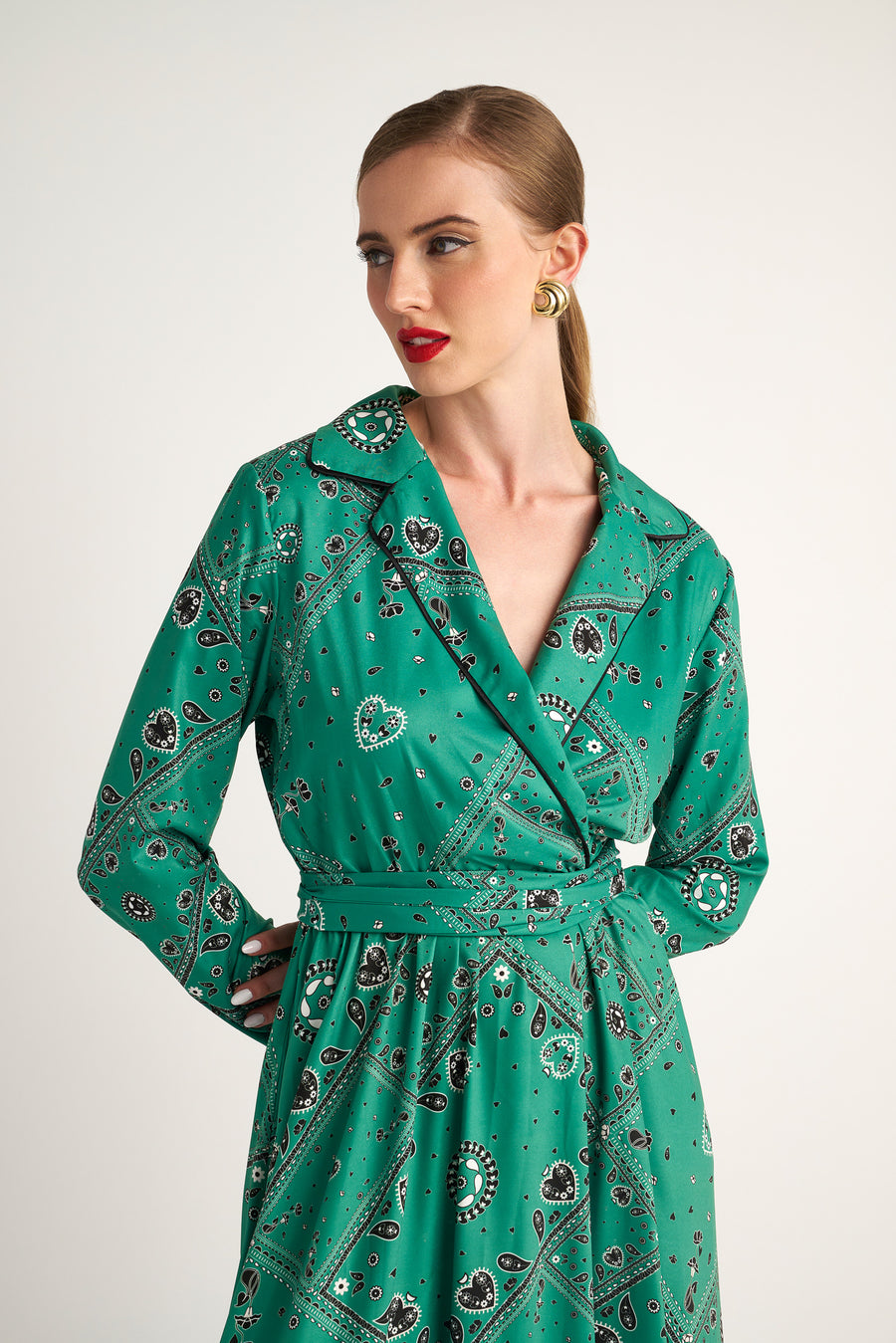 Donatella Dress (Bandana Green)