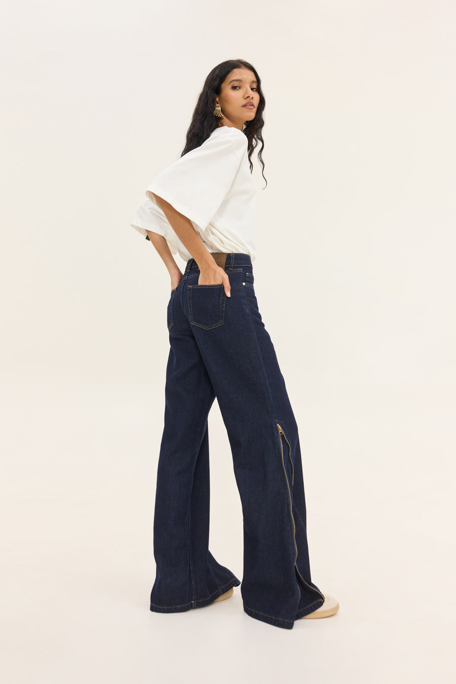 Sabine Denim Pants (Dark Blue)