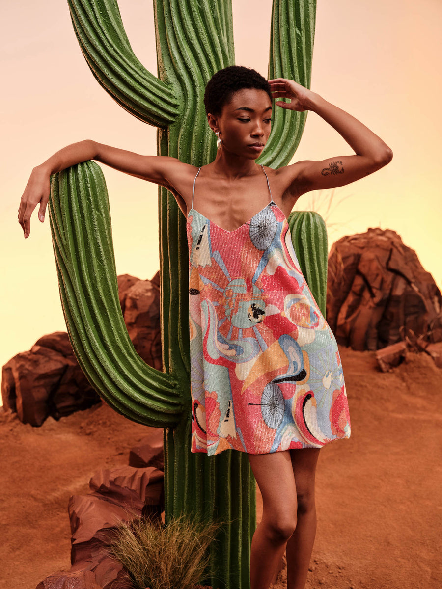 Simona Dress (Watermelon red)