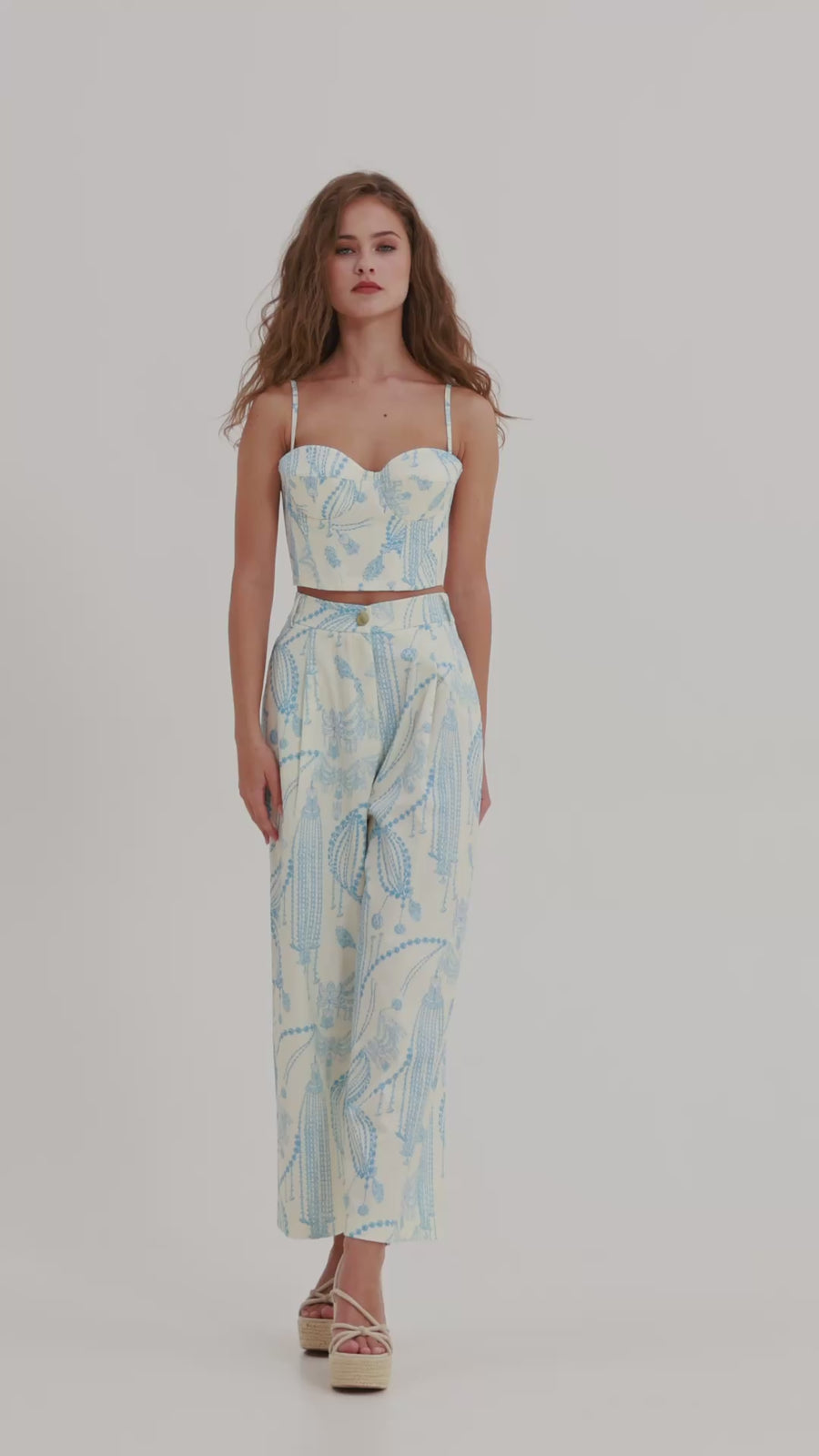 Charis Top (White Blue)