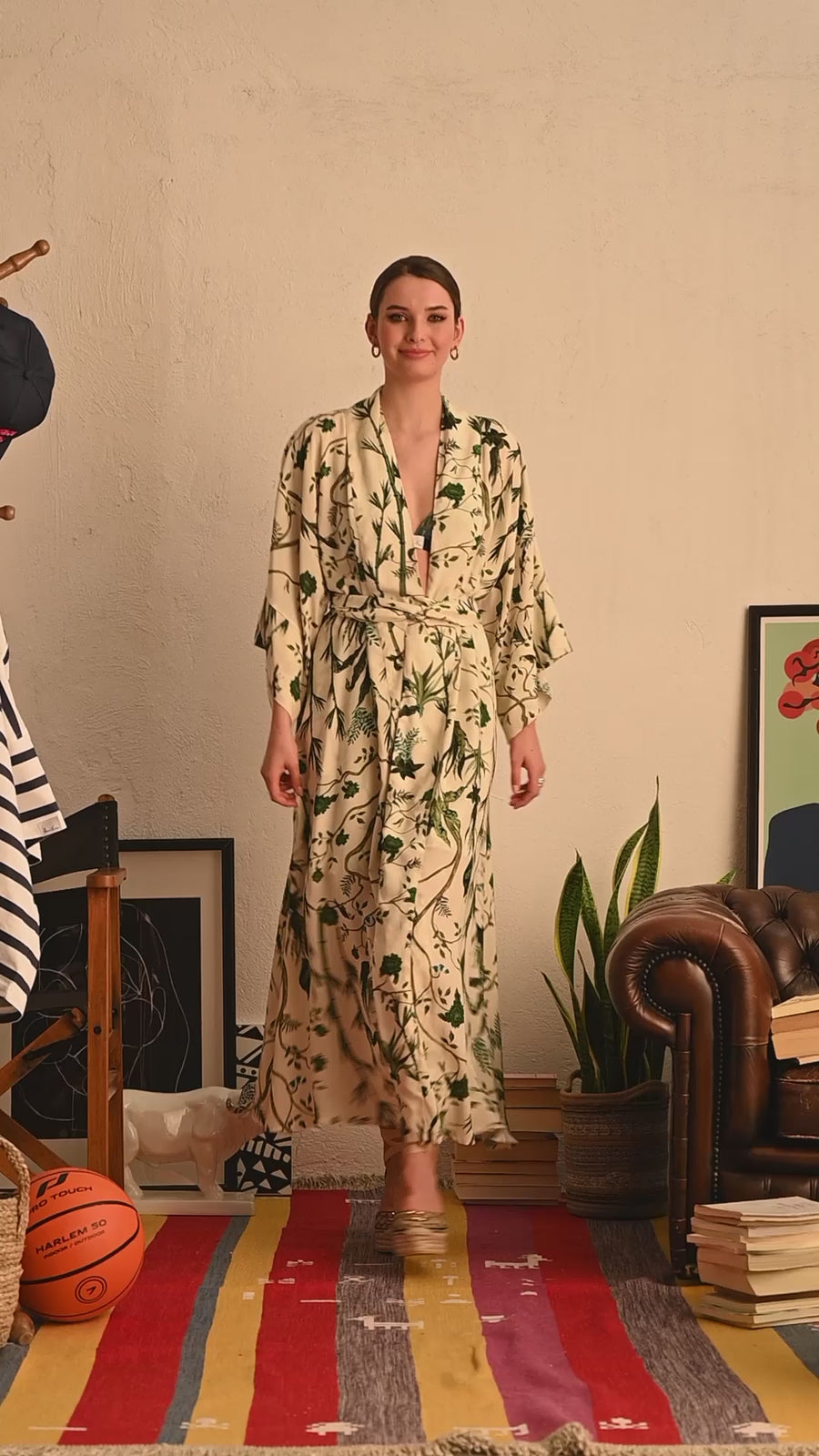 Yolena Dress-Kimono (forest beige)